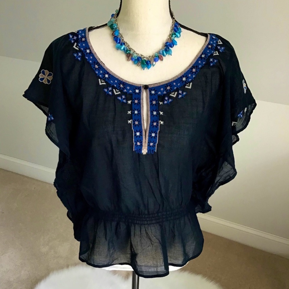 American Eagle Outfitters Boho Embroidered Festival Top